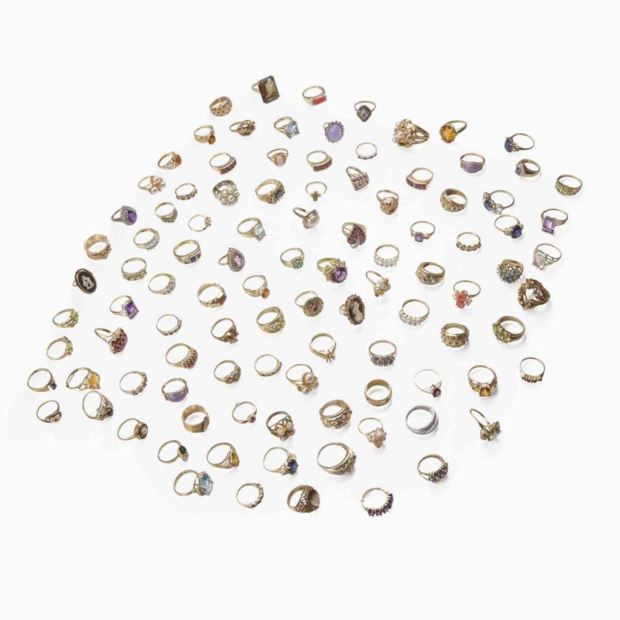 A Collection of 14K Gold and Gem-Set Rings