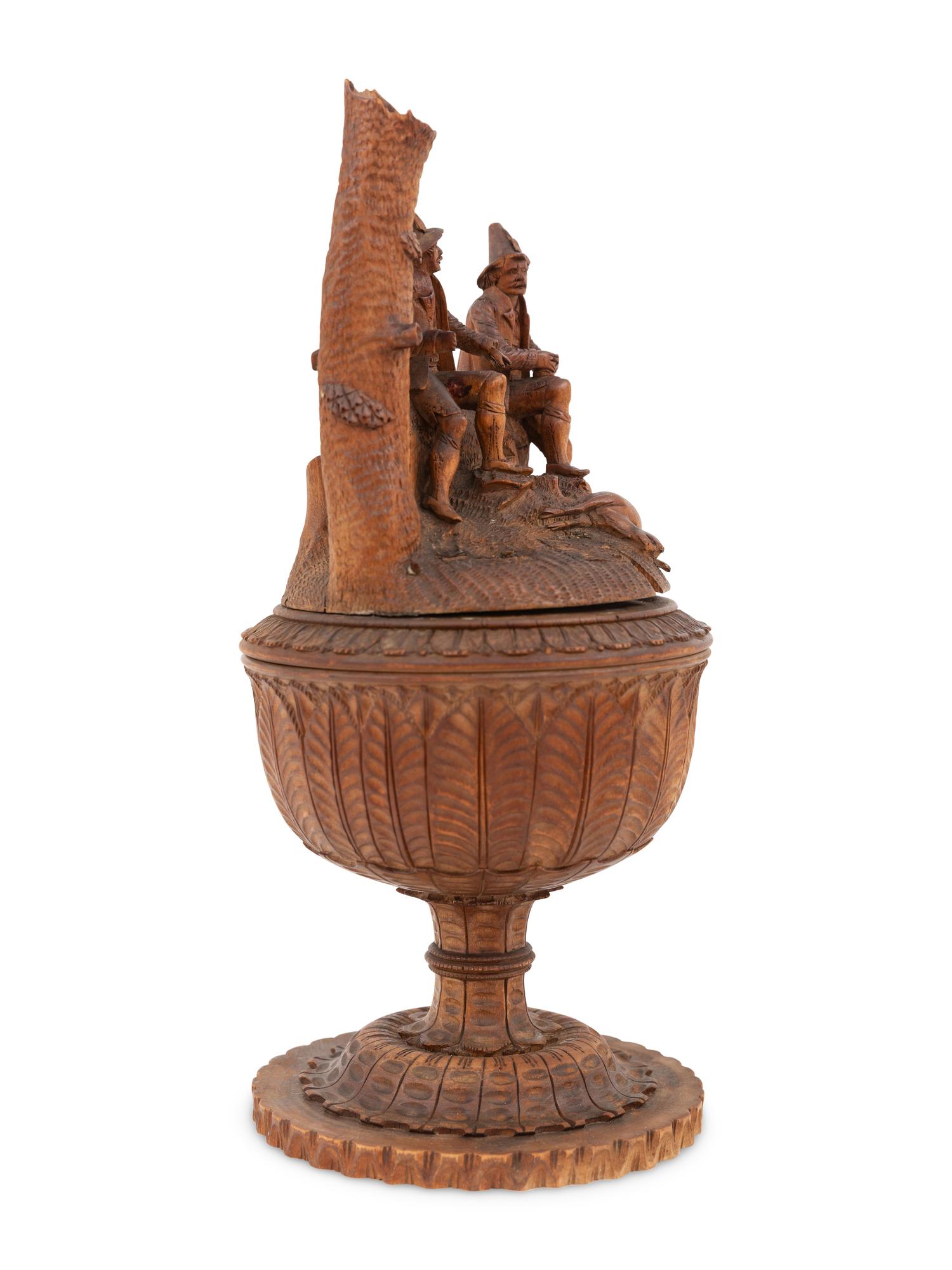 A Swiss Black Forest Carved Humidor