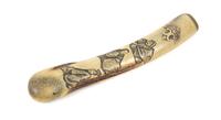 A Japanese Stag Antler Pipe Case Length 7 3/4 inches.