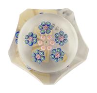 A Perthshire Patterned Millefiori Circlets Faceted Glass Paperweight