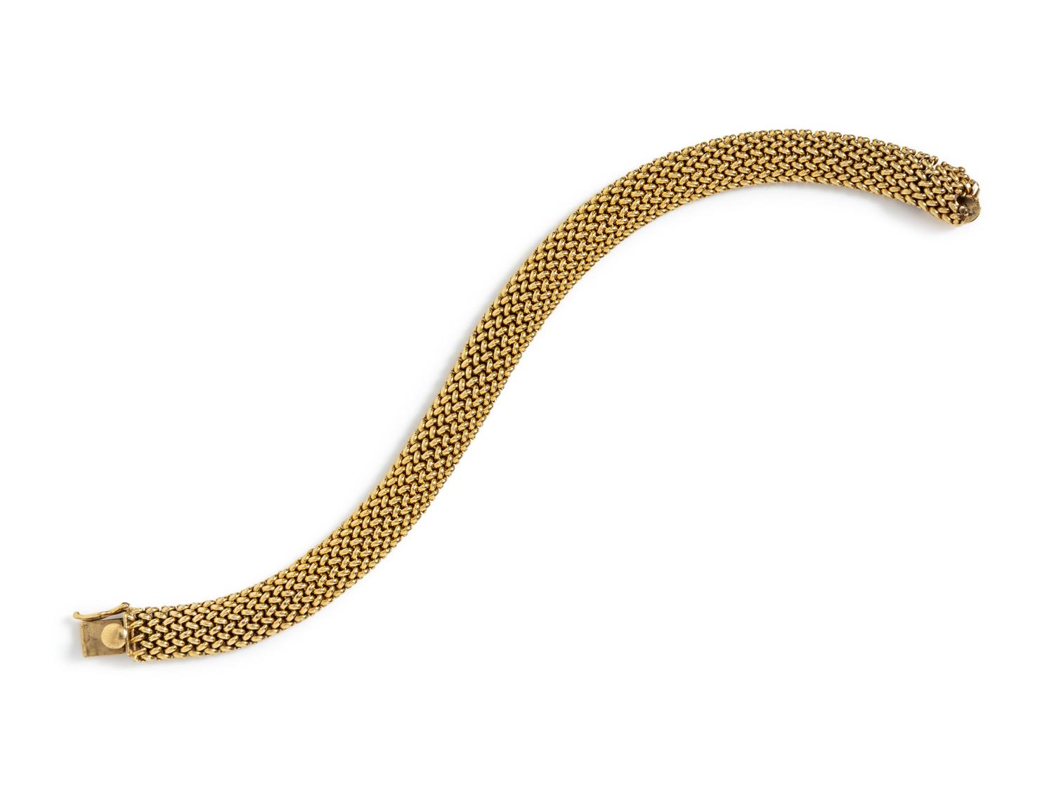 A 14 Karat Yellow Gold Link Bracelet,