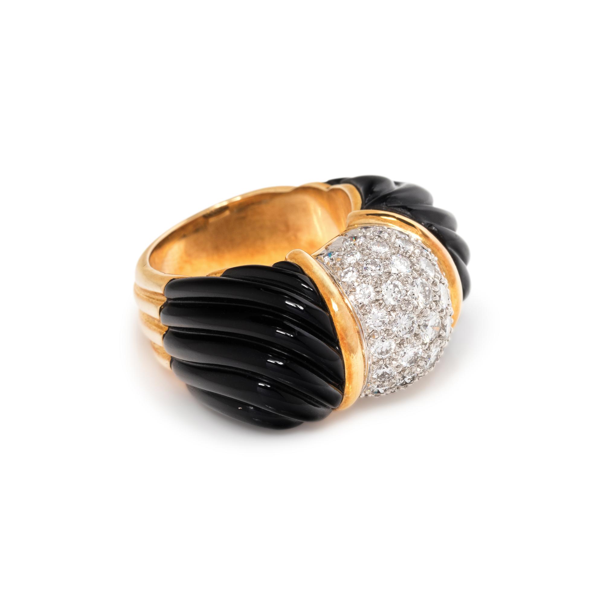 ONYX AND DIAMOND RING