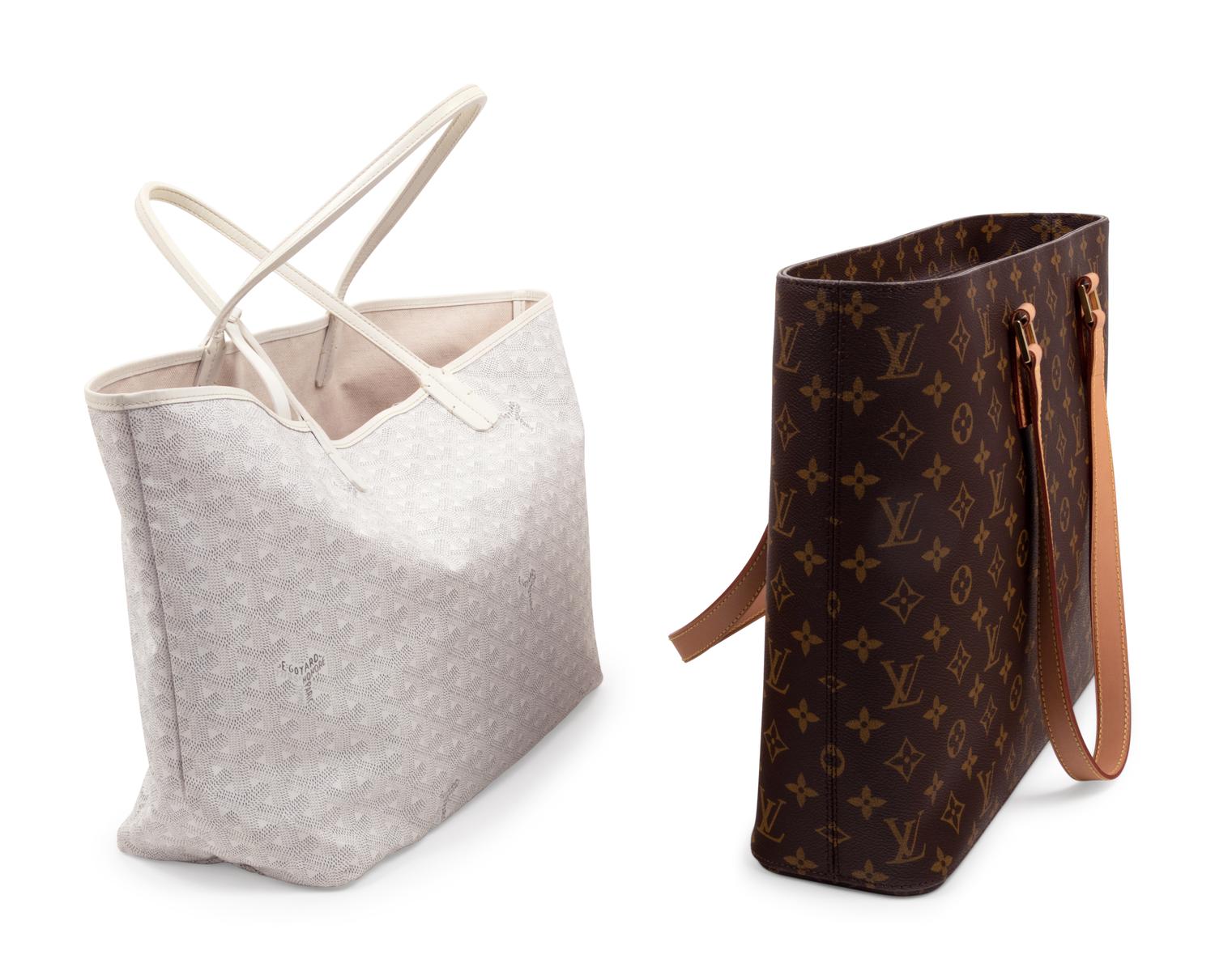 Two Designer Tote Bags: One Louis Vuitton, One Goyard