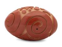 Polished and Carved Redware Pottery Vessel, with stars and swirls