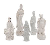 Five Chinese Blanc-de-Chine Figures