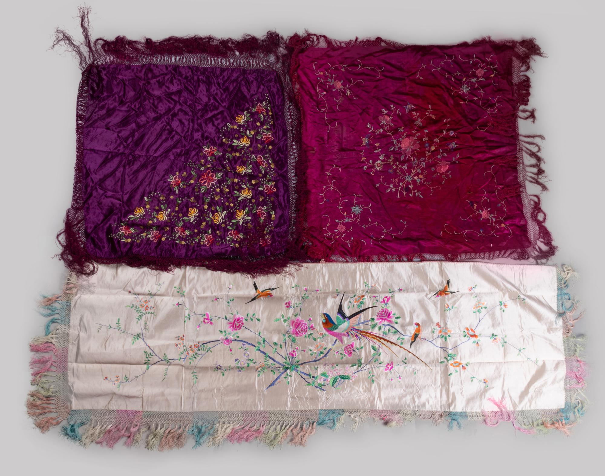 15 Chinese Tasseled Silk Panels