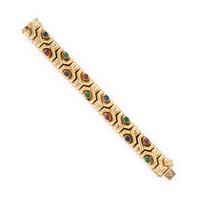Multigem and Yellow Gold Bracelet
