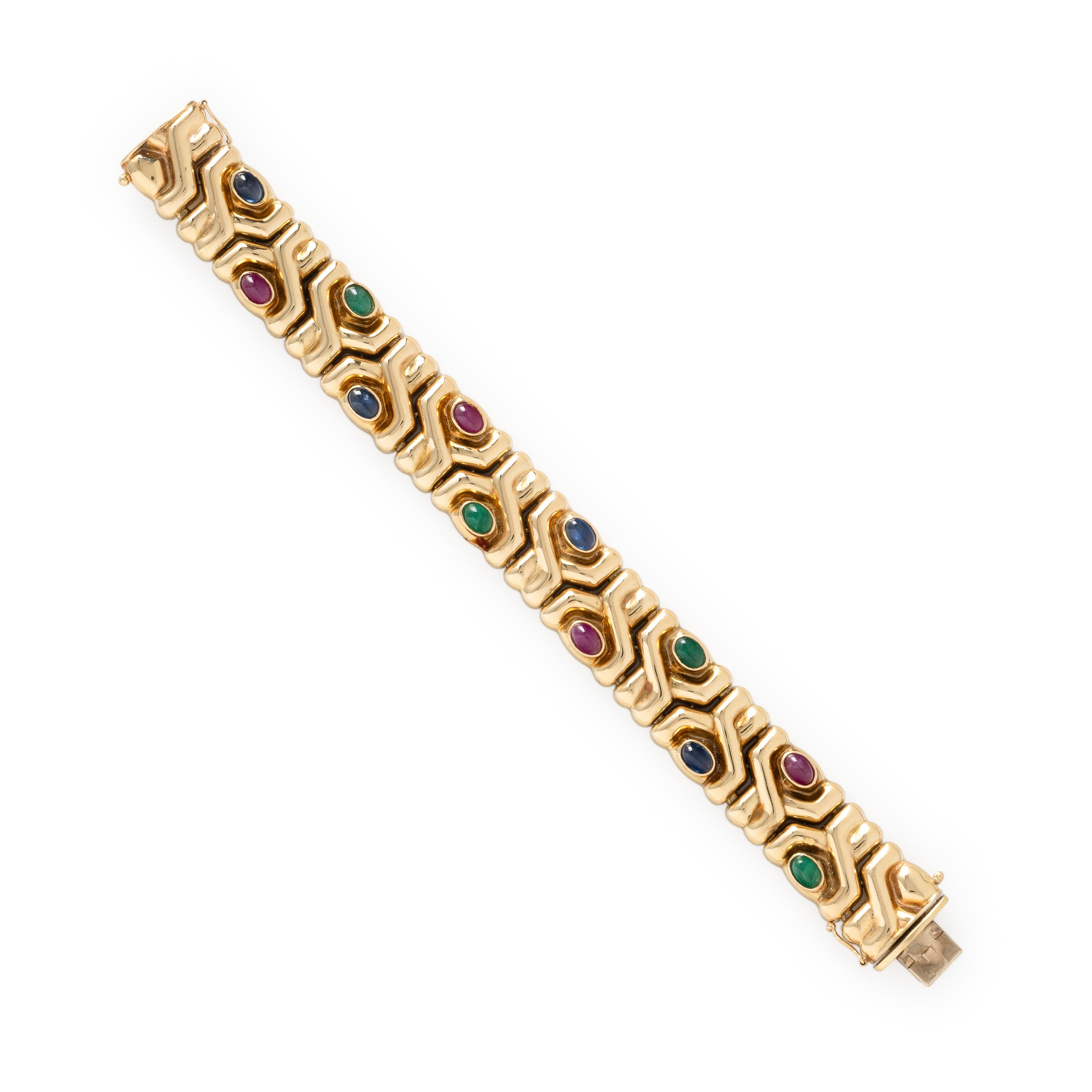 Multigem and Yellow Gold Bracelet