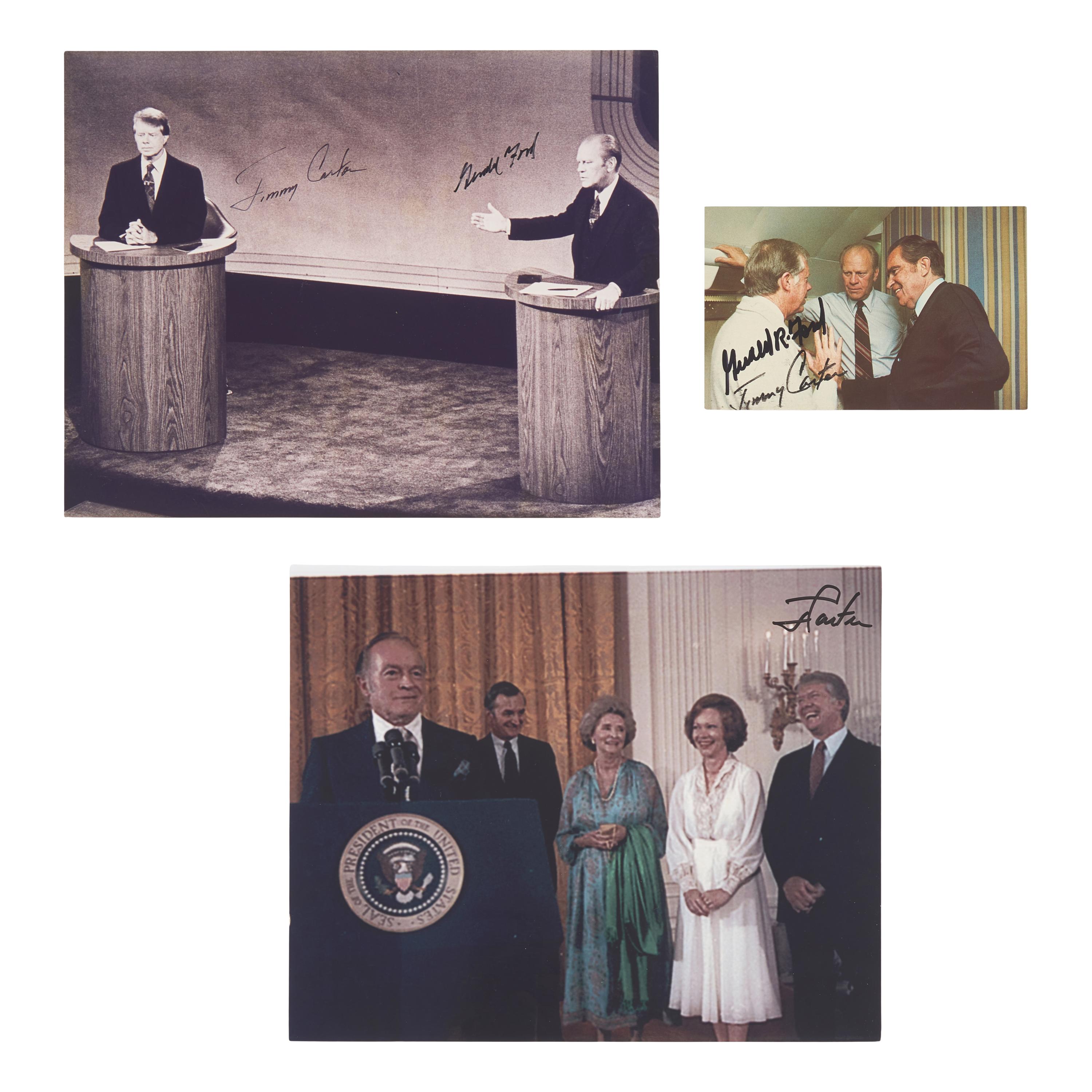 [Presidential] Carter, Jimmy, and Gerald Ford. Group of 3 signed photographs