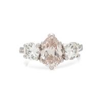 LIGHT PINK-BROWN DIAMOND AND DIAMOND RING