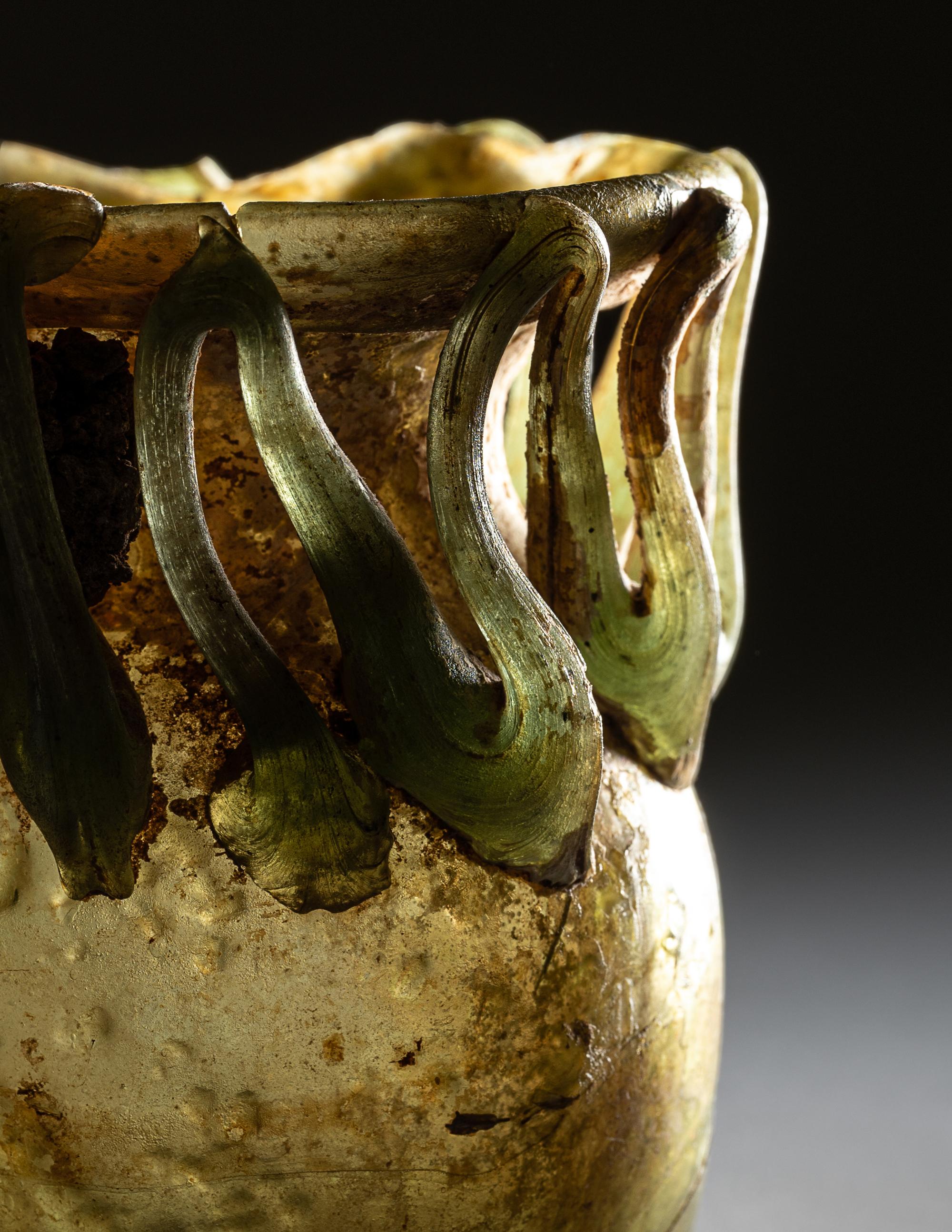 A Roman Green Glass Jar