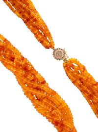 FIRE OPAL AND DIAMOND NECKLACE