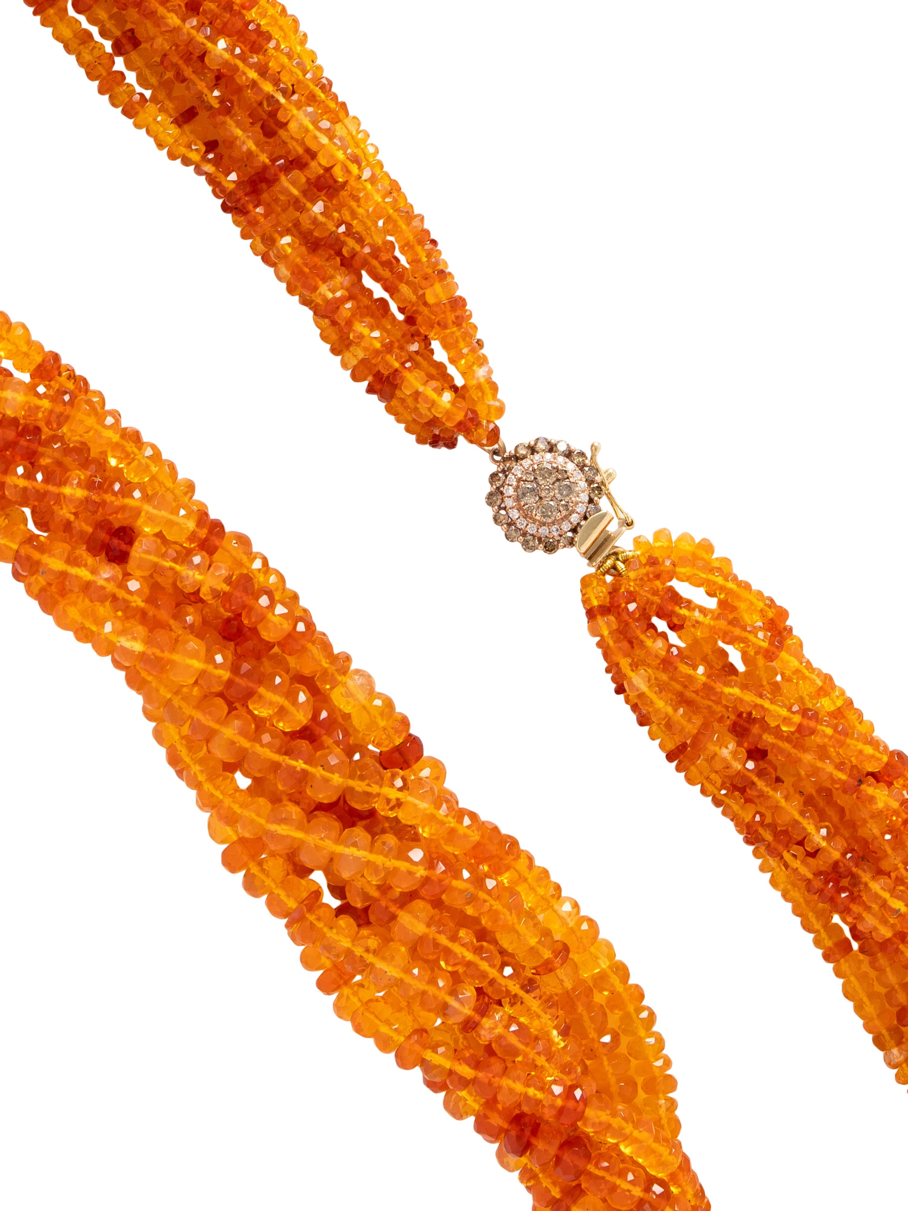 FIRE OPAL AND DIAMOND NECKLACE