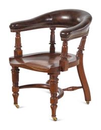 A William IV Style Leather Upholstered Desk Chair