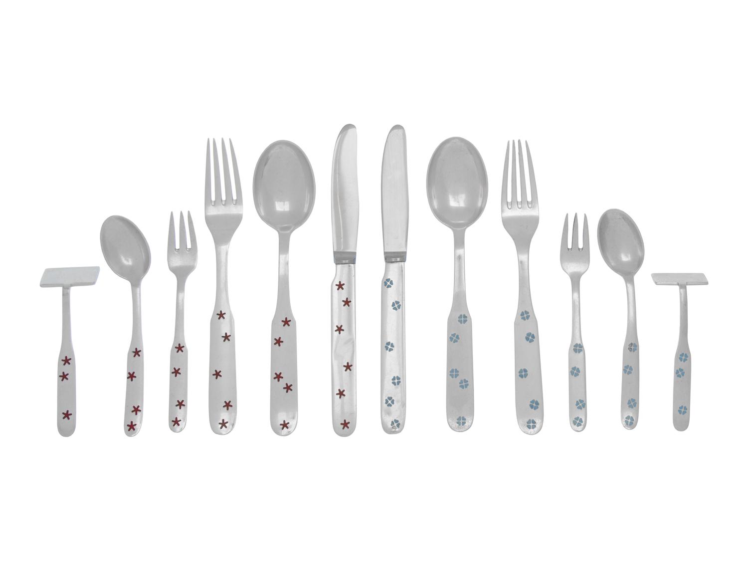Two Danish Silver and Enamel Child's Cutlery Sets