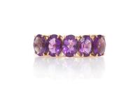 A 14 Karat Rose Gold and Amethyst Ring, 2.90 dwts.