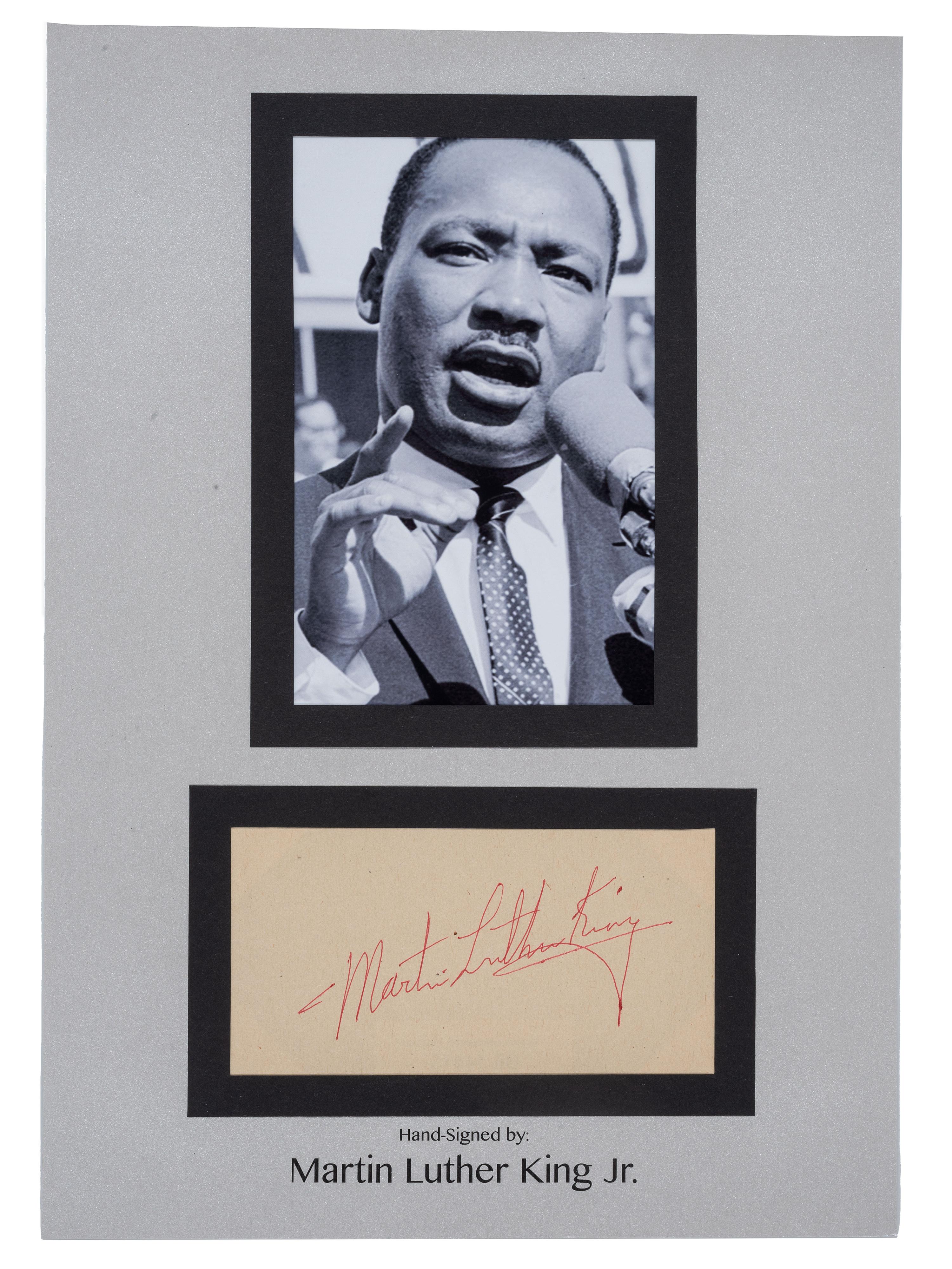 KING, Martin Luther, Jr. (1929-1968), and KING, Coretta Scott (1927-2006). A group of 2 clipped signatures.