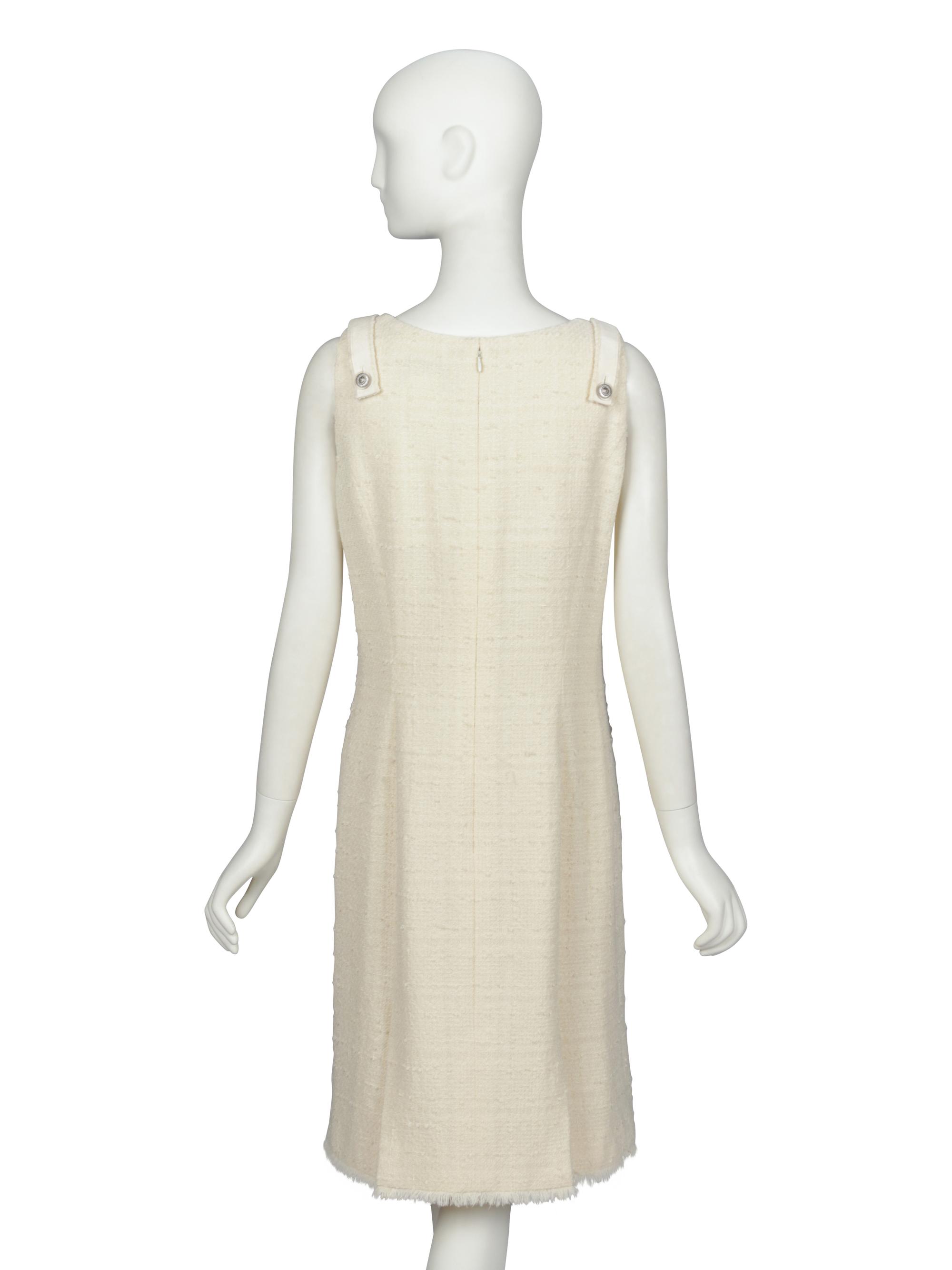 CHANEL, SLEEVELESS TWEED DRESS