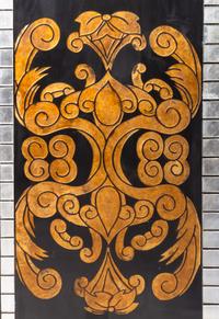 A Chinese Black Lacquered Floor Screen