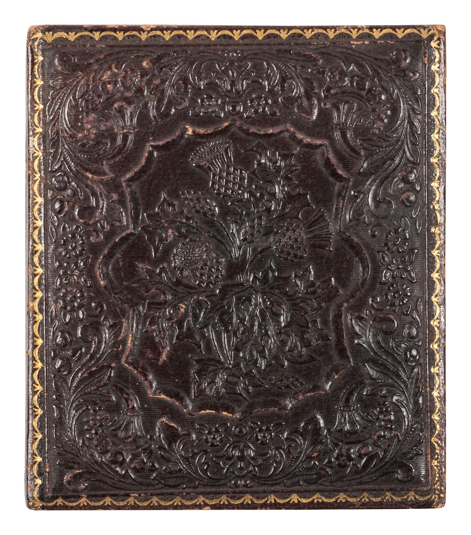 [EARLY PHOTOGRAPHY]. Sixth plate postmortem daguerreotype of a baby identified as the son of Massachusetts Governor Thomas Talbot. Ca 1857.