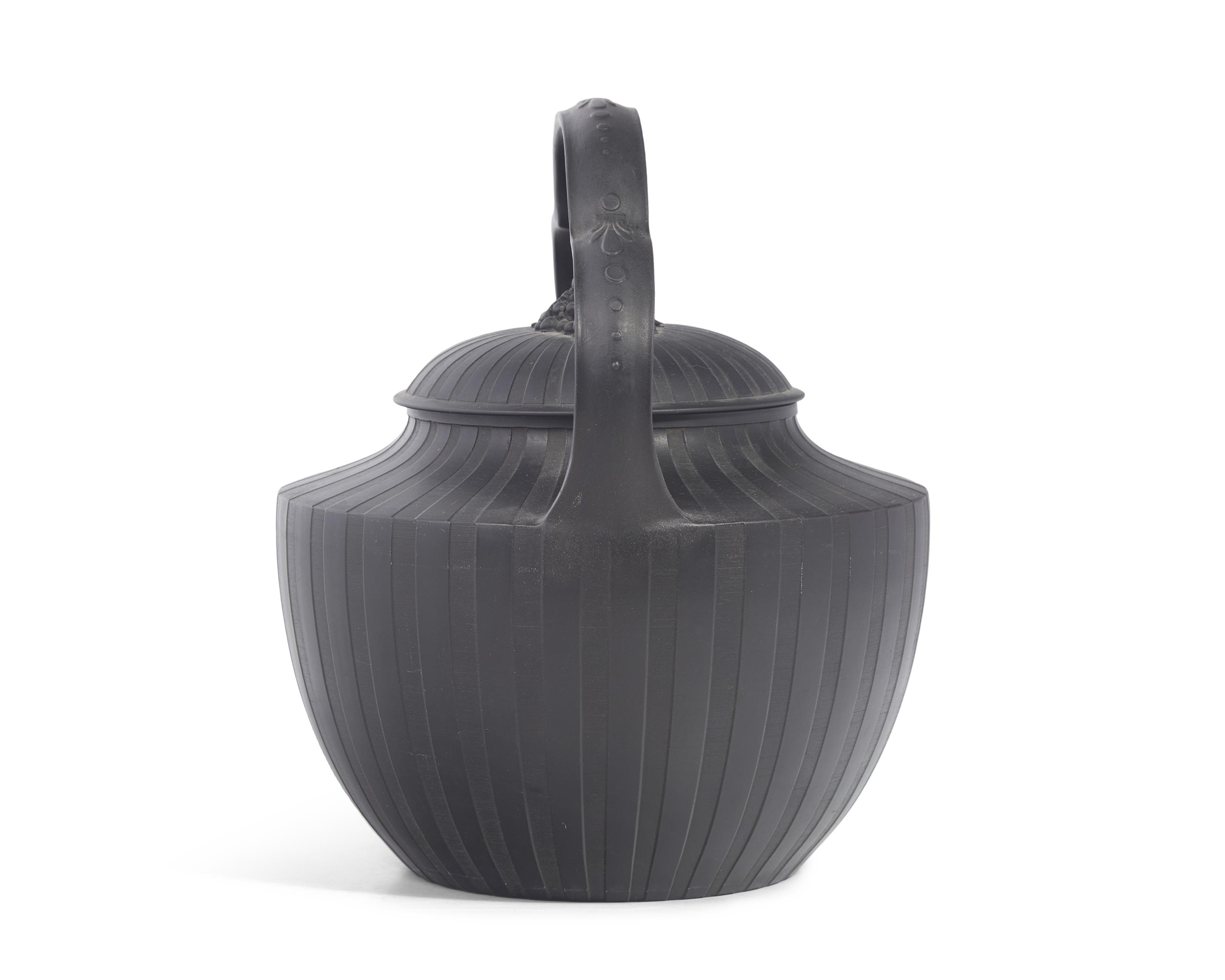 A Wedgwood Black Basalt Rum Kettle and Cover
