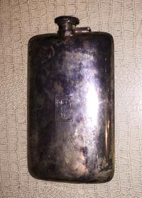 An American Silver Hip Flask, possibly James E. Blake Co., Attleboro, MA, with engraved monogram DWW.