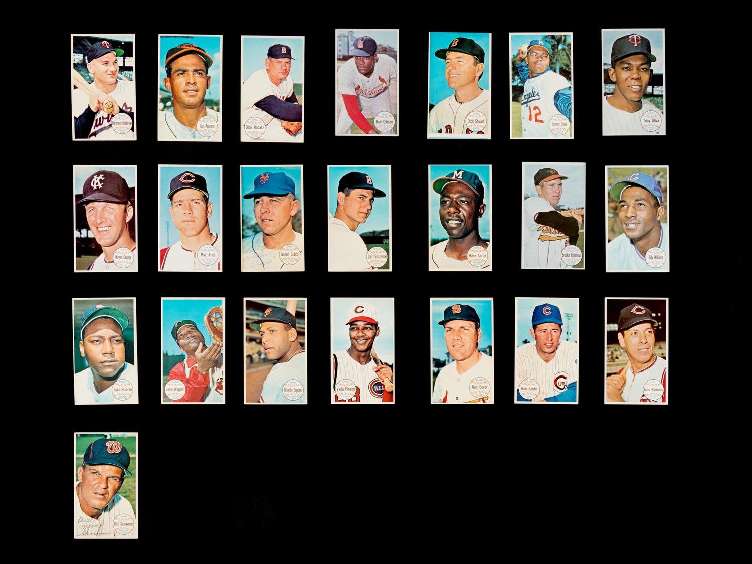 A Group of 1964 Topps Giants and 1970 Topps Super Baseball Card Near Sets