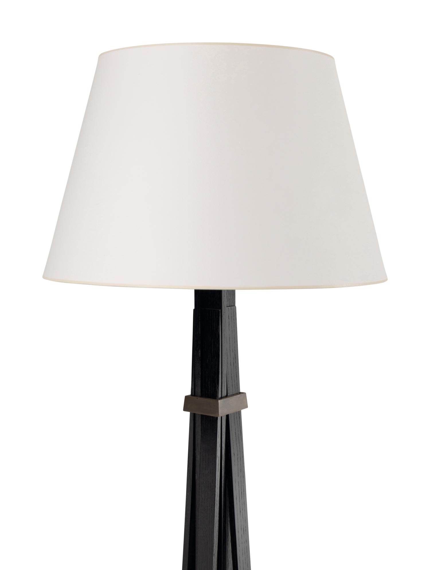 A Contemporary Ebonized Oak Floor Lamp