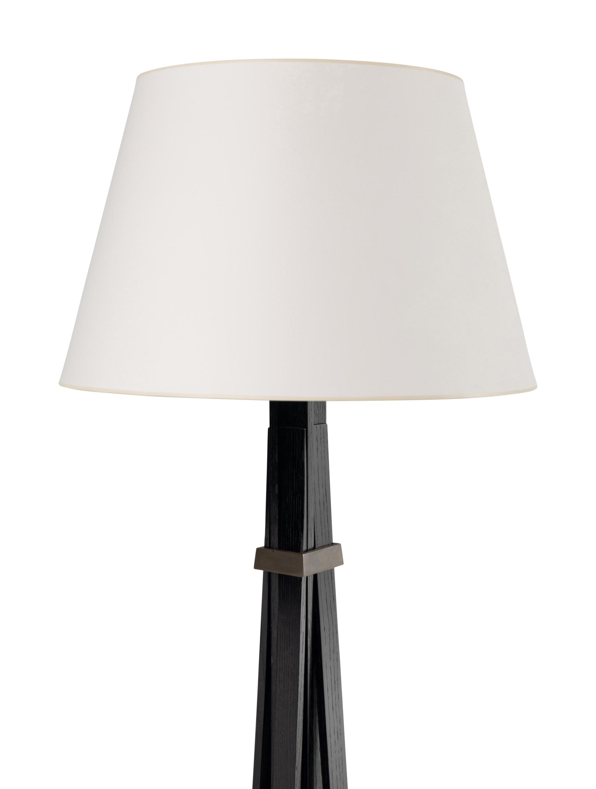 A Contemporary Ebonized Oak Floor Lamp