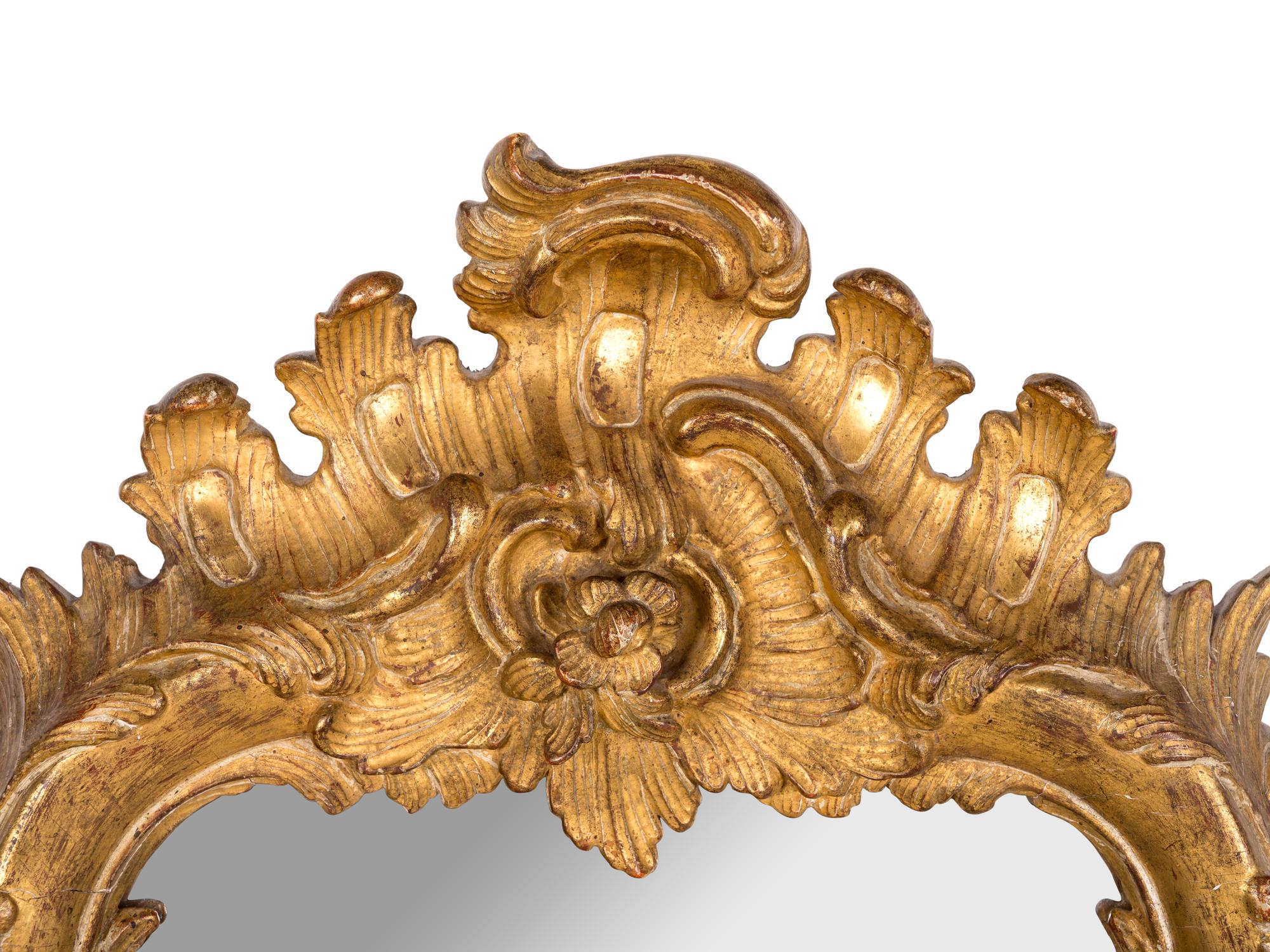 A Pair of Italian Baroque Style Giltwood Mirrors