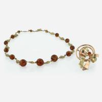 A Garnet Pendant and Citrine Necklace