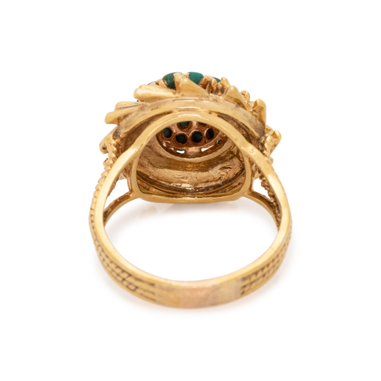 YELLOW GOLD, DIAMOND AND HARDSTONE RING