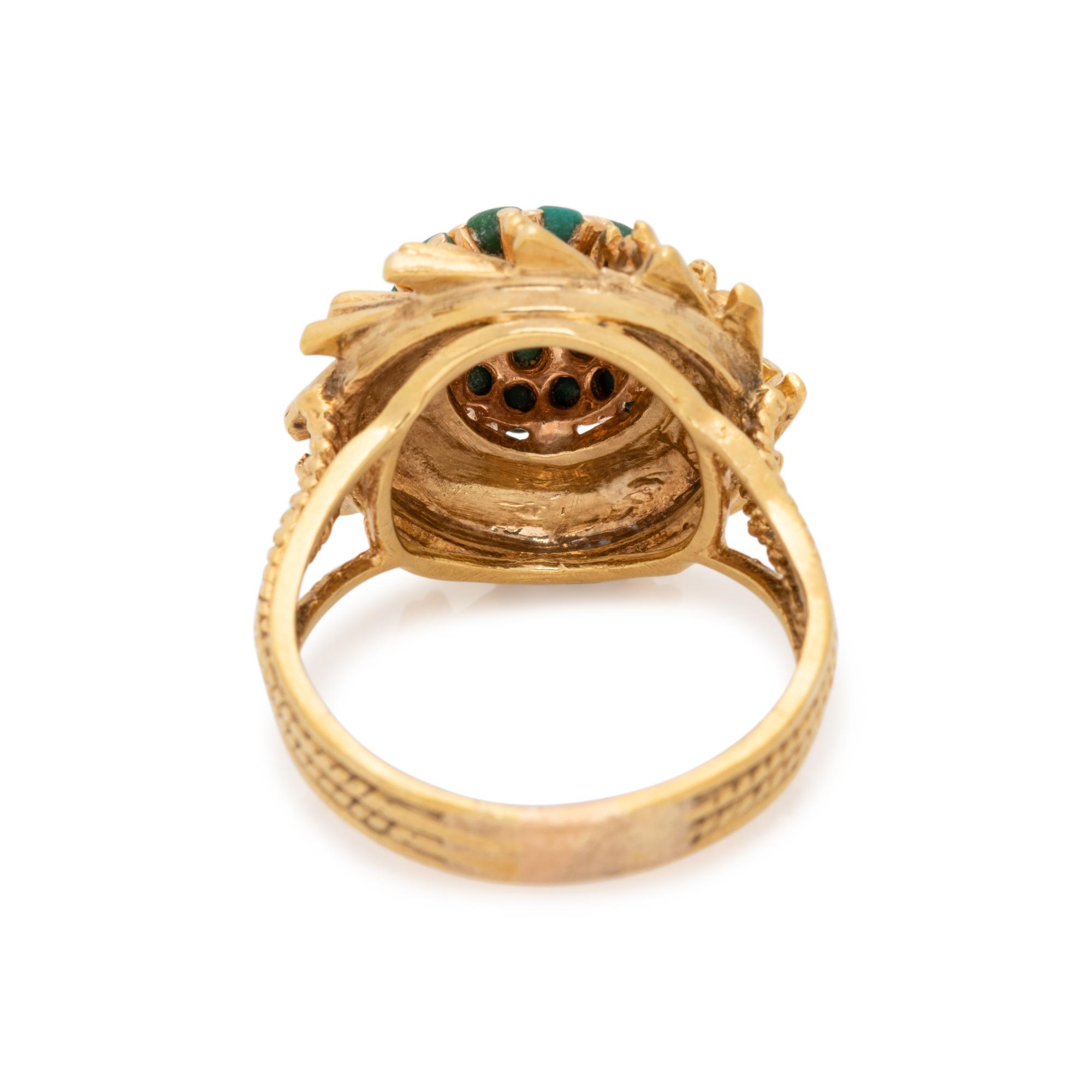 YELLOW GOLD, DIAMOND AND HARDSTONE RING