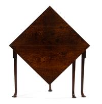 A George III Provincial Style Oak Triangular Dropleaf Table