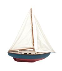 Two Painted Wood Boat Models Height of first 41 3/4 inches.