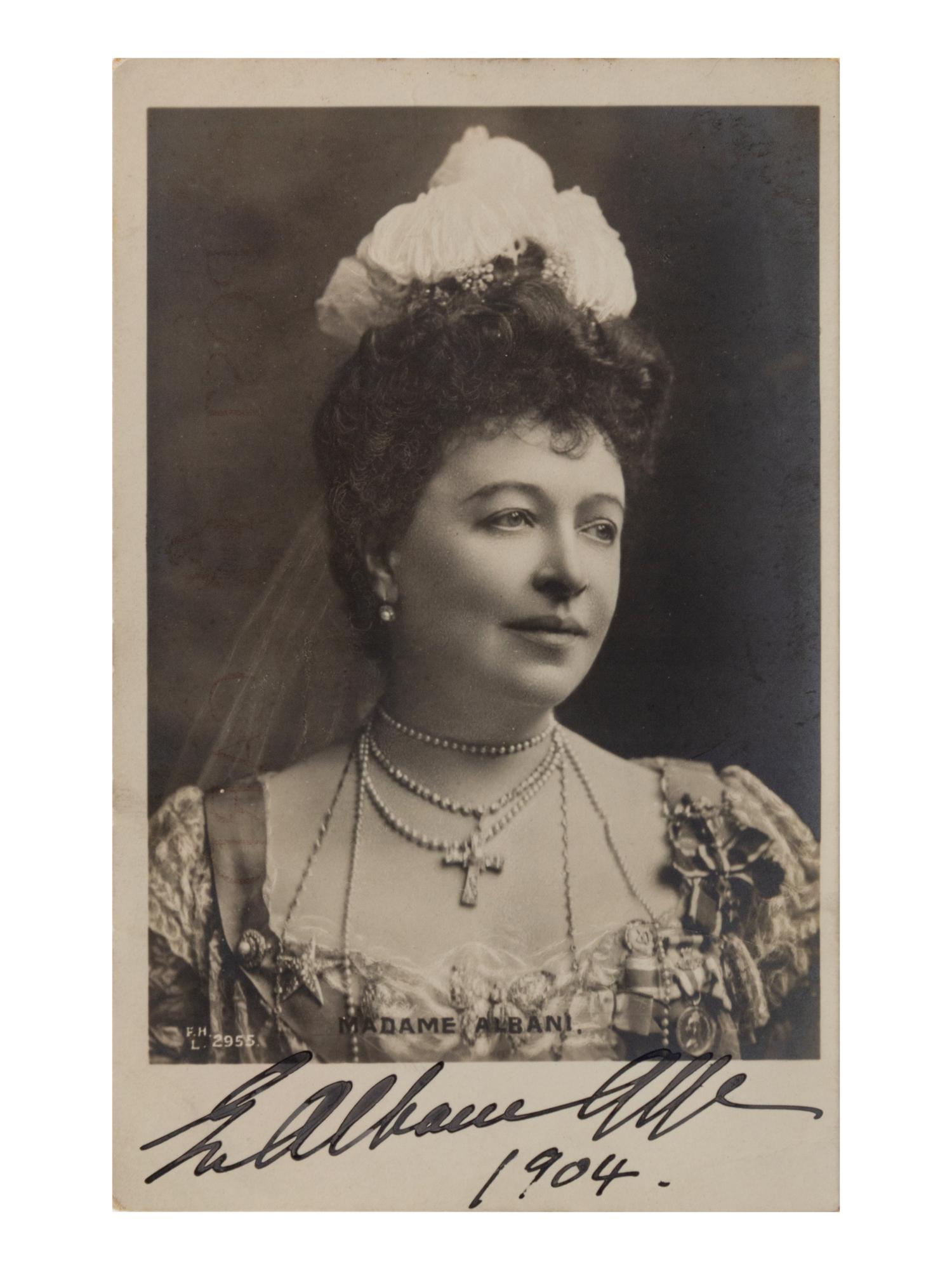 [20TH-CENTURY OPERA SINGERS]. A group of 6 photographs or photographic postcards of opera singers from the 1900s, most signed, comprising images of: