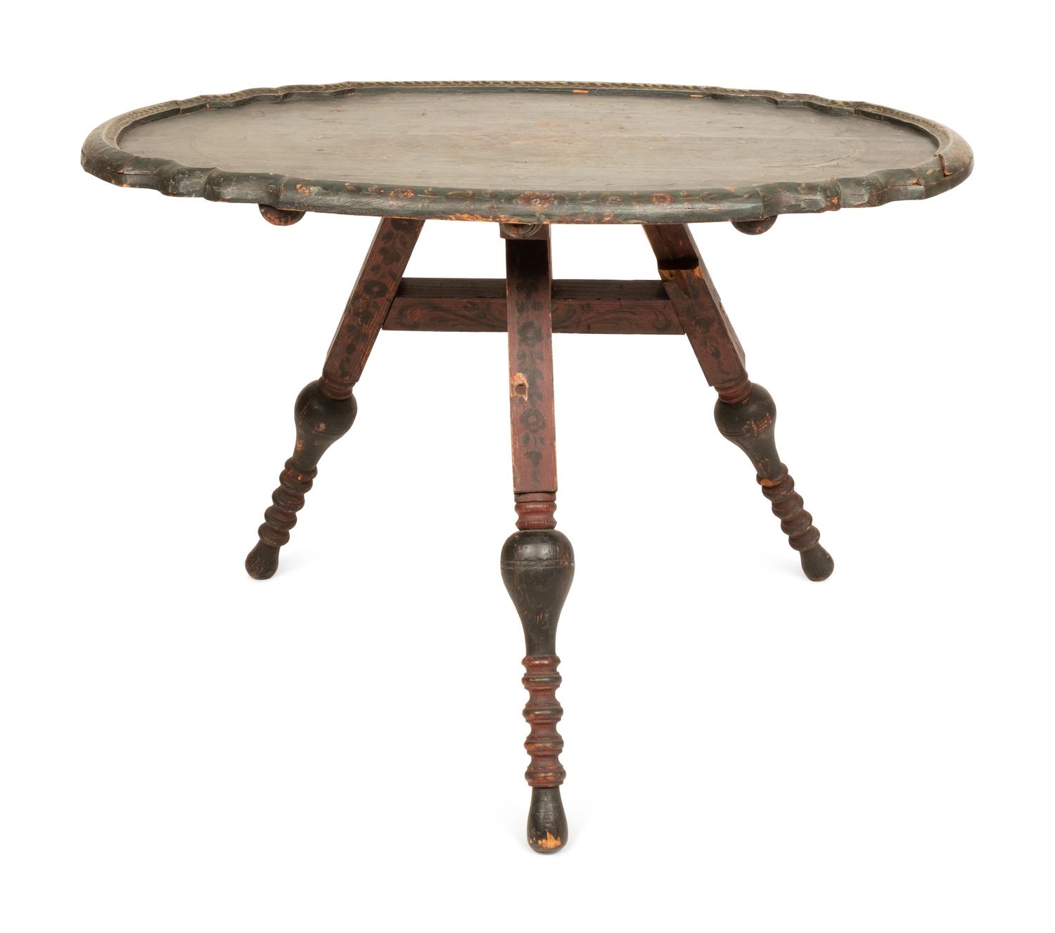 A Dutch Green Painted Tilt Top Table
