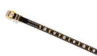 A Gianni Versace Black Leather "Broken Coin" Belt, Size 85/34.
