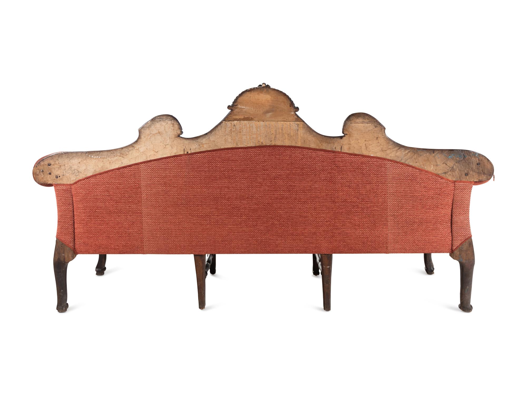 A Pair of Italian Rococo Walnut Settees