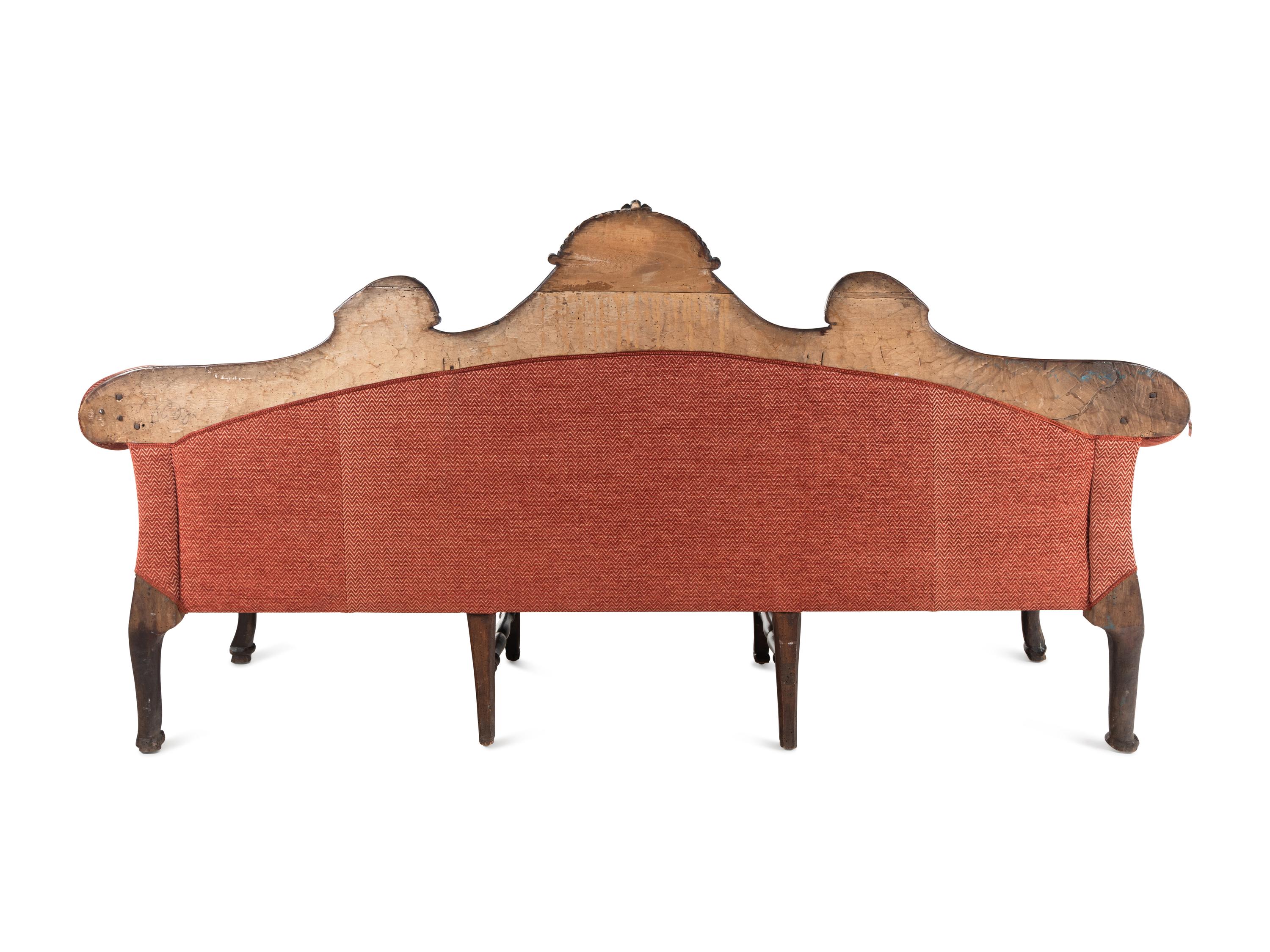 A Pair of Italian Rococo Walnut Settees