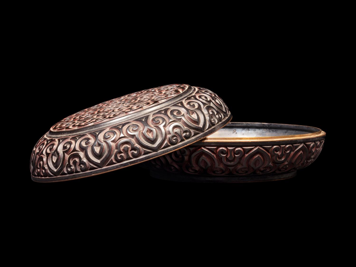 A Tixi Lacquer Circular Covered Box
