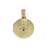 FABERGÉ, DIAMOND, RUBY AND ENAMEL LOCKET