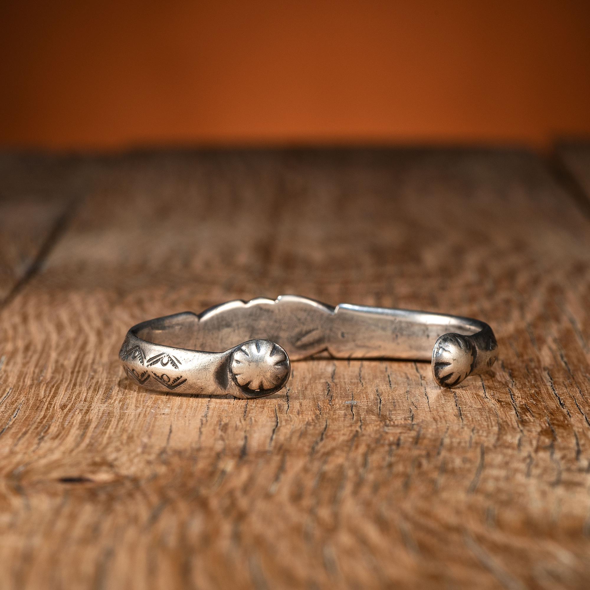 Navajo Heavily Stamped Ingot Cuff Bracelet
