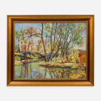 Clarence Ira Driesback (American, 1903-2001) Jordan Creek; together with Fall Woods