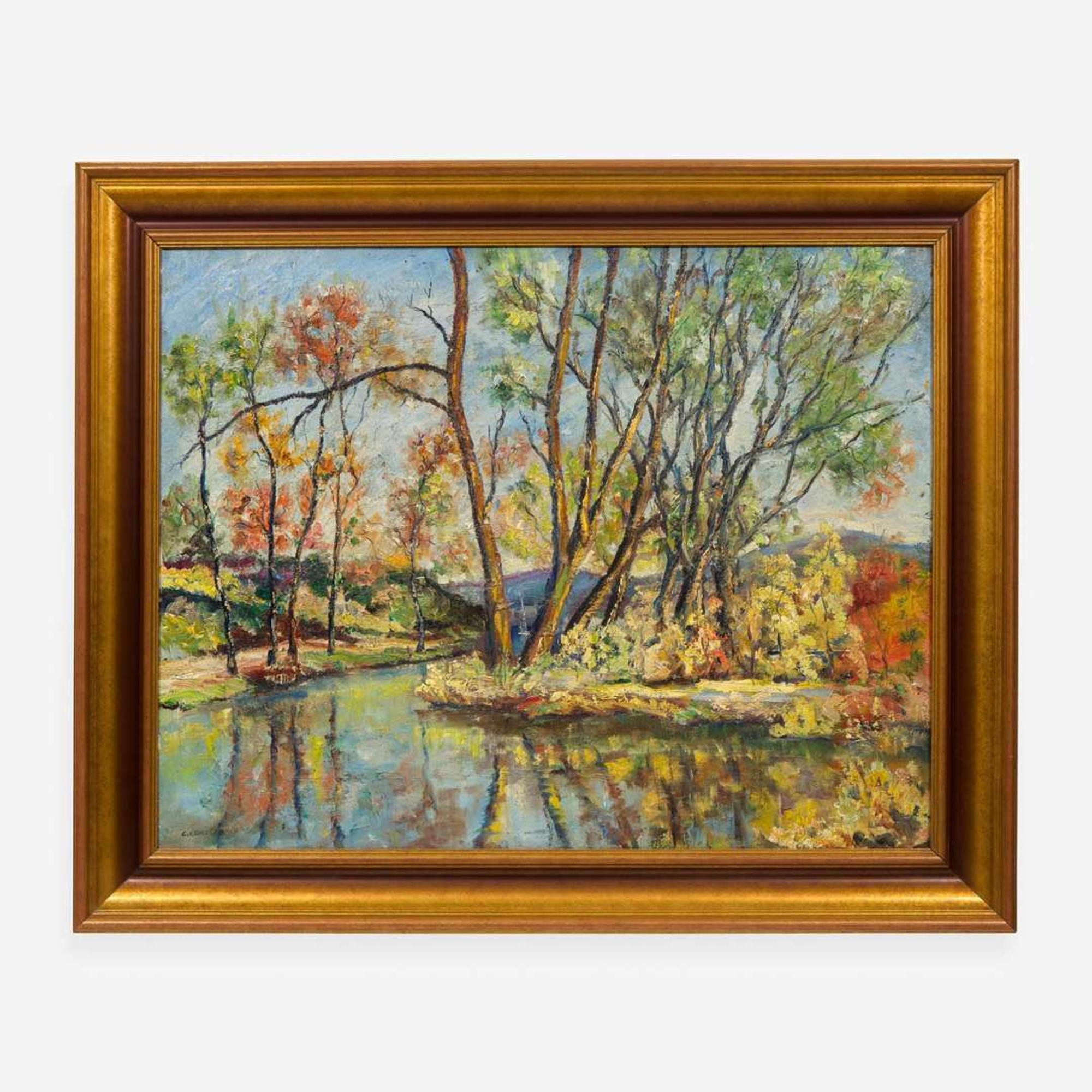 Clarence Ira Driesback (American, 1903-2001) Jordan Creek; together with Fall Woods