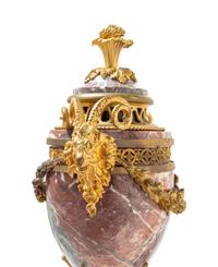 A Louis XV Style Gilt Bronze Mounted Marble Urn