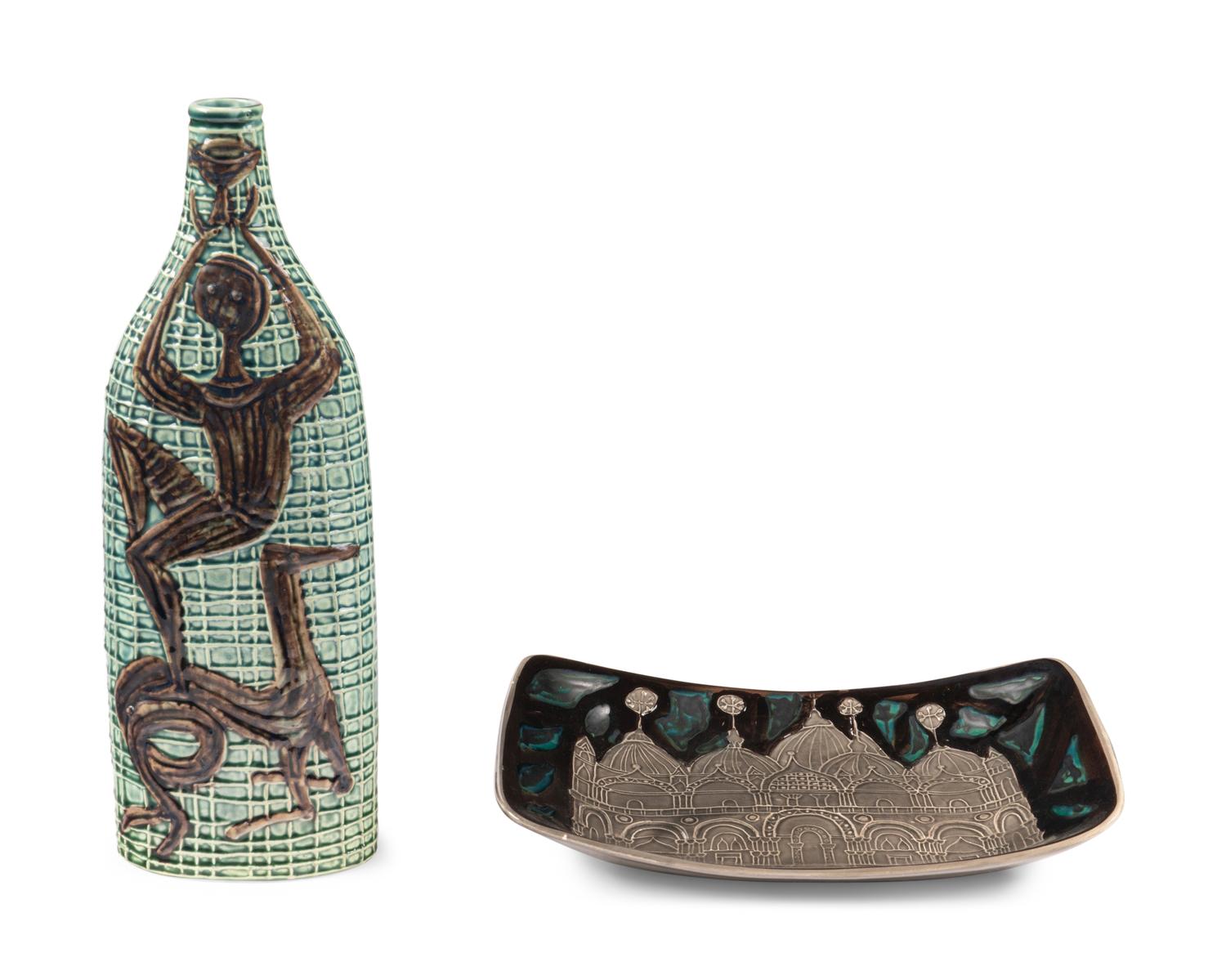 Wall Plaque and Bottle Vase, c. 1960