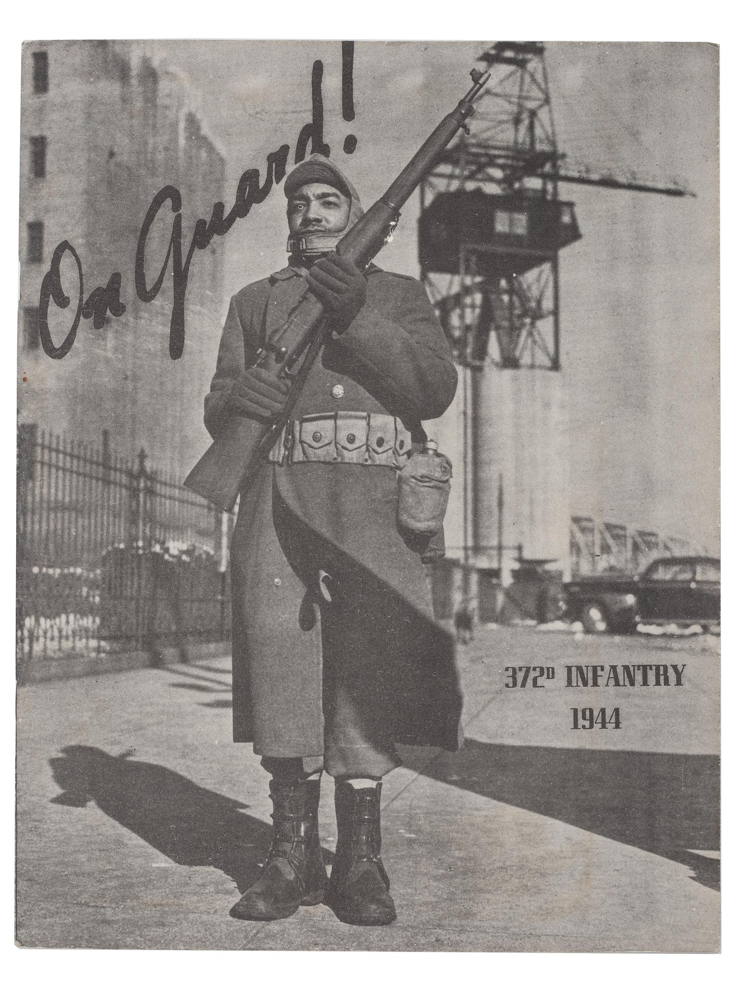 [WORLD WAR II]. On Guard! Regimental history of the 372nd Infantry. 1944.