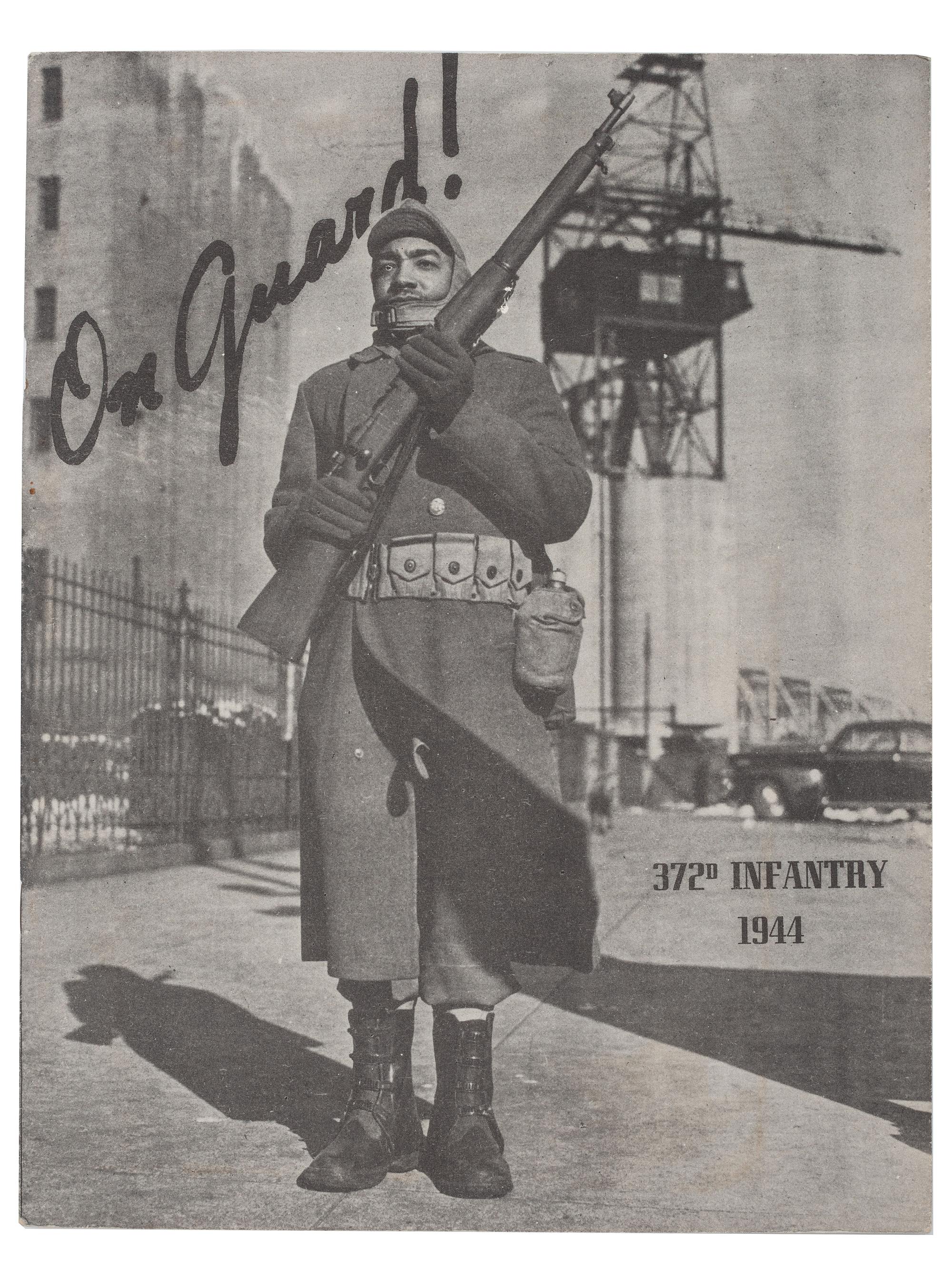 [WORLD WAR II]. On Guard! Regimental history of the 372nd Infantry. 1944.
