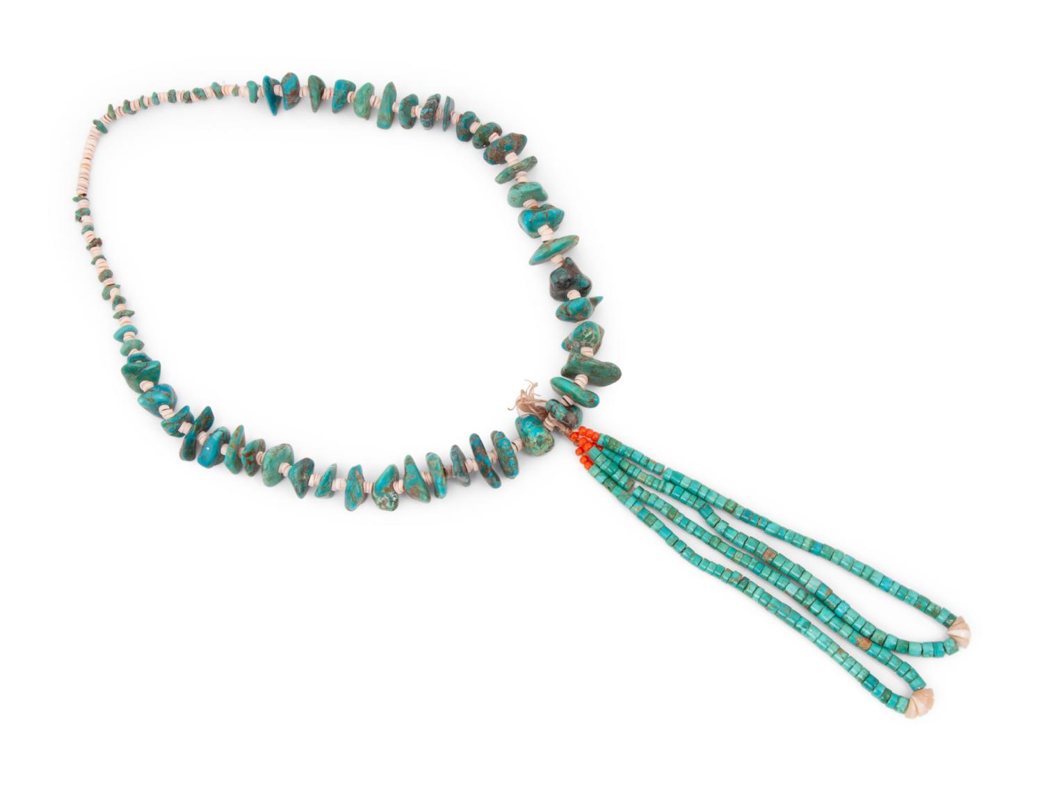 Pueblo Turquoise Nugget Necklace, with Joclas and Matching Earrings
